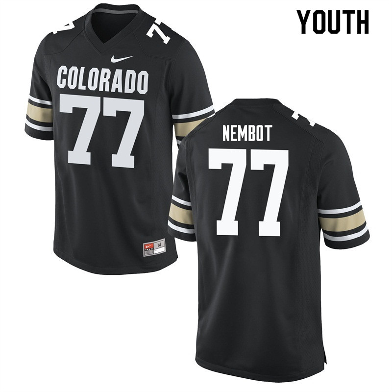 Youth #77 Stephane Nembot Colorado Buffaloes College Football Jerseys Sale-Home Black